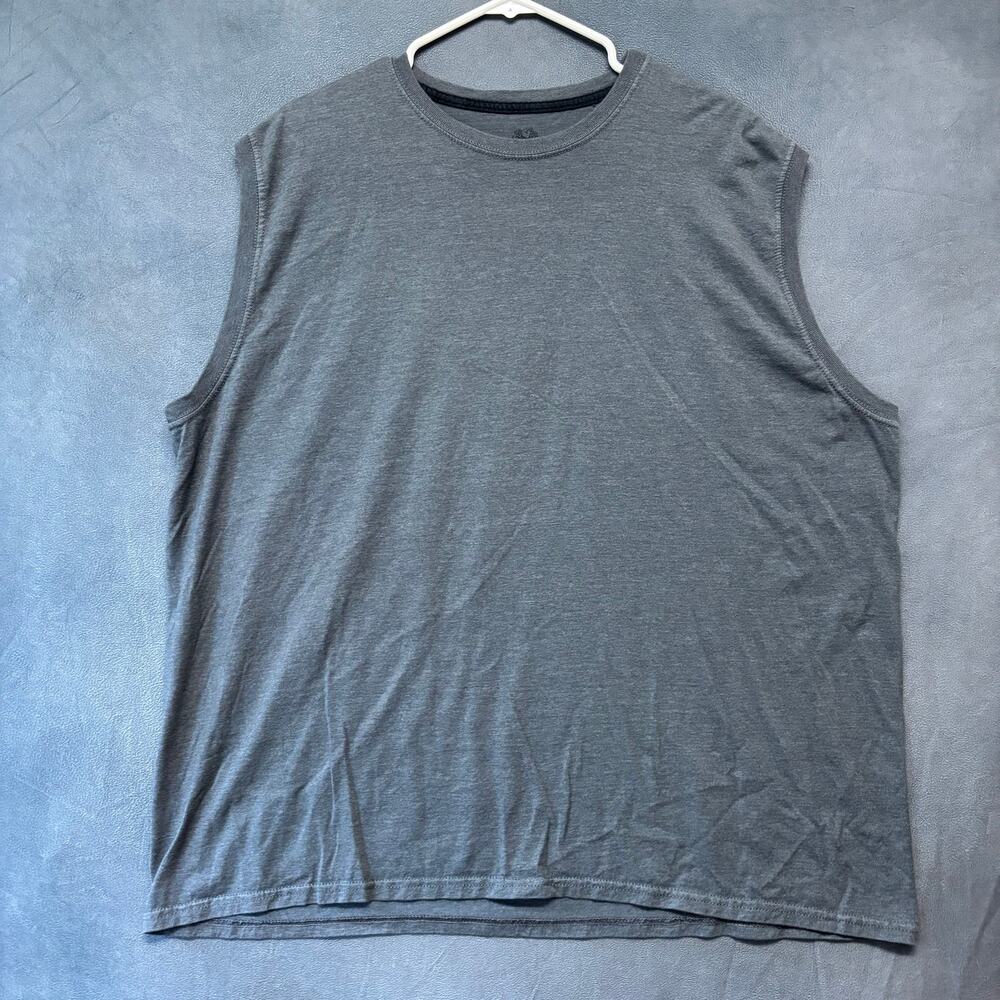 Fruit of the Loom Platinum Sleeveless Gray Tank Top 2XL Gym Lifting Workout